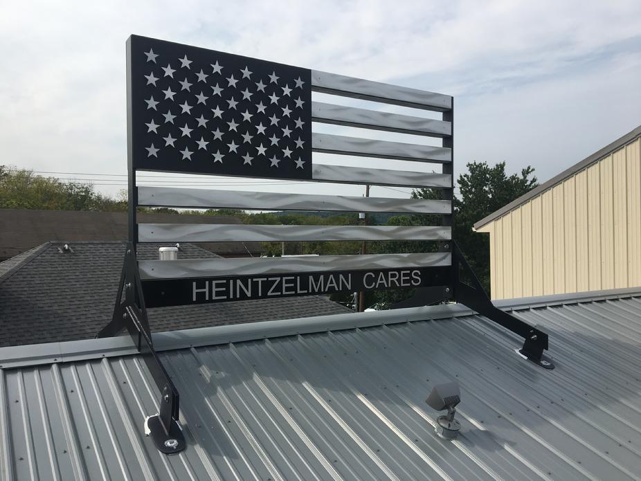 custom metal usa flag